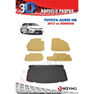 Toyota Auris Hb 2013+ Bej Havuzlu Paspas Ve Bagaj Seti Bizymo