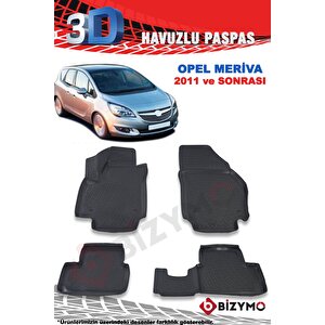 Opel Meriva 2011 Ve Sonrası 3d Paspas Takımı Bizymo