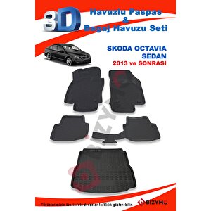 Skoda Octavia Sedan 2013 Ve Sonrası Paspas Ve Bagaj Havuzu Seti
