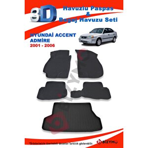 Hyundai Accent Admire 2001-2006 Paspas Ve Bagaj Havuzu Seti
