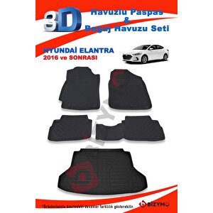 Hyundai Elantra 2016 Ve Sonrası Paspas Ve Bagaj Havuzu Seti