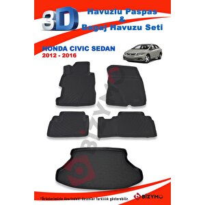 Honda Civic Sedan 2012-2016 Paspas Ve Bagaj Havuzu Seti