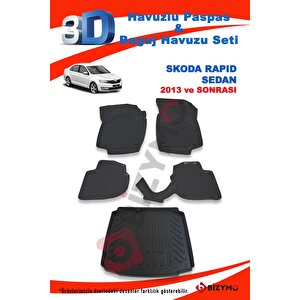 Skoda Rapid Sedan 2013 Ve Sonrası Paspas Ve Bagaj Havuzu Seti