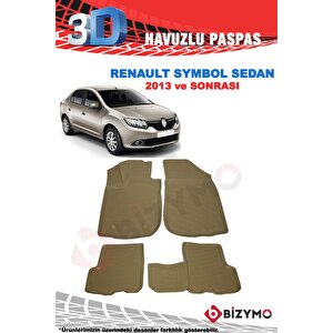 Renault Symbol 2013 Ve Sonrası 3d Bej Havuzlu Paspas Takım Bizymo