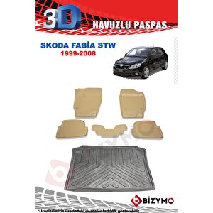 Skoda Fabia Hb 1999-2008 Bej Havuzlu Paspas Ve Bagaj Seti Bizymo