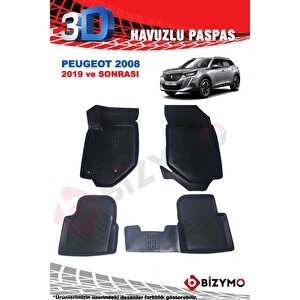 Peugeot Yeni 2008 2019 Ve Sonrası 3d Havuzlu Paspas Takımı Bizymo