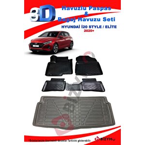 Hyundai İ20 2020+ Style /elite Havuzlu Paspas + Bagaj Seti Bizymo