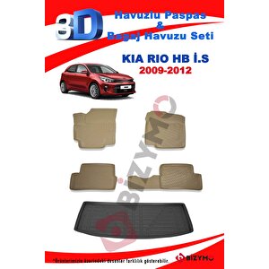Kia Rio Hb İnce Stepne Bej Havuzlu Paspas Ve Bagaj Seti Bizymo