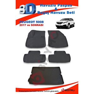 Peugeot 5008 2017 Ve Sonrası Paspas Ve Bagaj Havuzu Seti