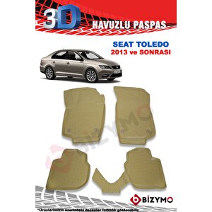 Seat Toledo Sedan 2013 Ve Sonrası Bej 3d Paspas Takımı Bizymo