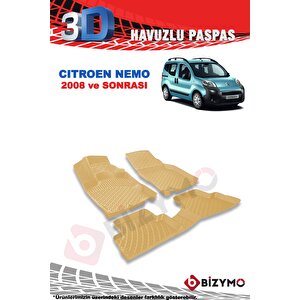 Citroen Nemo 2008 Ve Sonrası Havuzlu Bej Paspas Bizymo