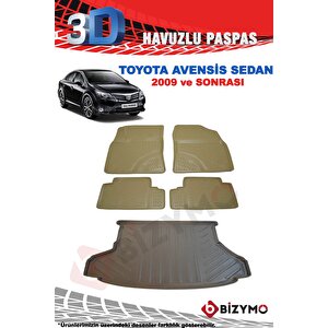 Toyota Avensis Sedan 2009+ Bej Havuzlu Paspas +bagaj Seti Bizymo