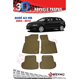 Audi A3 Hb 2013 Ve Sonrası 3d Bej Paspas Takımı Bizymo