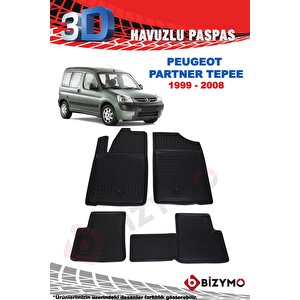 Peugeot Partner Tepee 1999-2008 3d Havuzlu Paspas Takımı Bizymo