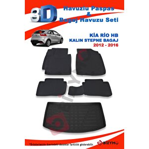 Kia Rio Hb Kalın Stepne 2012-2016 Paspas Ve Bagaj Havuzu Seti