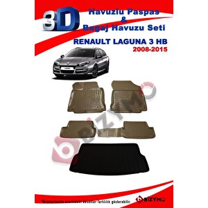 Renault Laguna 3 Hb 2008-2015 Bej Havuzlu Paspas Ve Bagaj Seti Bizymo