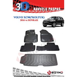 Volvo Xc90 Suv 2016+ 7 Koltuklu Paspas Ve Bagaj Havuzu Seti