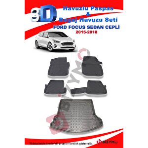 Ford Focus 4 Sedan Cepli 2015-2018 Havuzlu Paspas Ve Bagaj Seti Bizymo