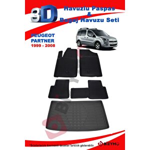 Peugeot Partner Tepee 1999-2008 3d Havuzlu Paspas Ve Bagaj Seti