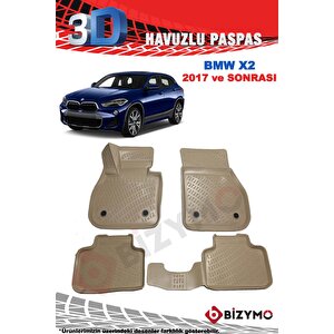 Bmw X2 2017 Ve Sonrası Bej 3d Havuzlu Paspas Takımı Bizymo