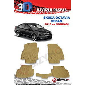 Skoda Octavia Sedan 2013 Ve Sonrası 3d Bej Paspas Takımı Bizymo