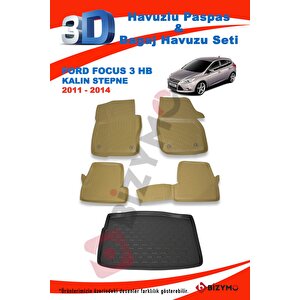 Ford Focus 3 Hb (kalin Stepne) 2011-2014 Bej Paspas Ve Bagaj Havuzu Seti