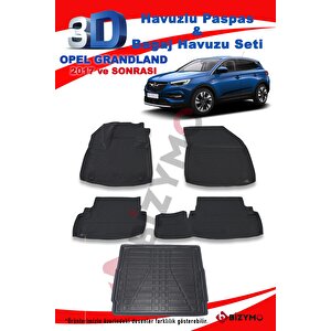 Opel Grandland 2017+ Üst Havuzlu Paspas Ve Bagaj Seti Bizymo