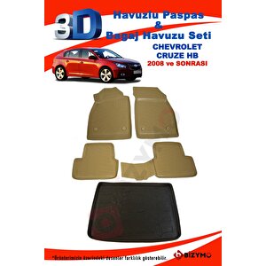 Chevrolet Cruze Hb 2008+ Bej Havuzlu Paspas Ve Bagaj Seti Bizymo