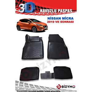 Nissan Micra 2019 Ve Sonrası 3d Paspas Takımı Bizymo