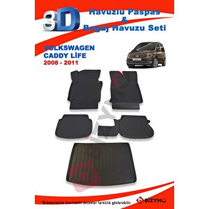 Volkswagen Caddy Life 2008-2011 Paspas Ve Bagaj Havuzu Seti