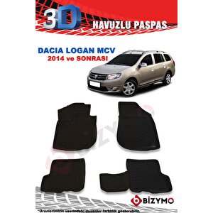 Dacia Logan Mcv 2014 Ve Sonrası 3d Paspas Takımı Bizymo