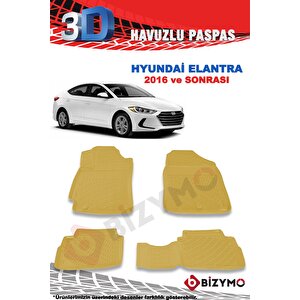 Hyundai Elantra 2016 Ve Sonrası 3d Bej Paspas Takımı Bizymo