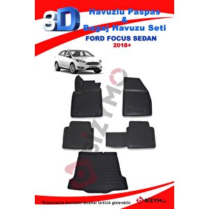 Ford Focus 5 Sedan Stepneli 2018+ Havuzlu Paspas Ve Bagaj Seti Bizymo