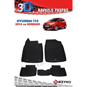 Hyundai İ10 2014 Ve Sonrası 3d Havuzlu Paspas Takımı Bizymo