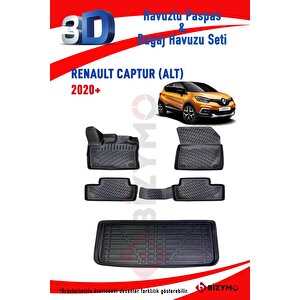 Renault Captur 2020+ 3d Havuzlu Paspas Ve Alt Bagaj Havuzu Seti