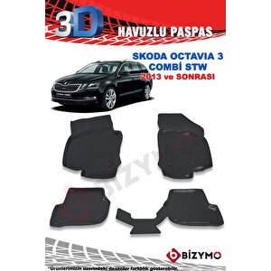 Skoda Octavia Combi Stw 2013+ 3d Havuzlu Paspas Takımı Bizymo
