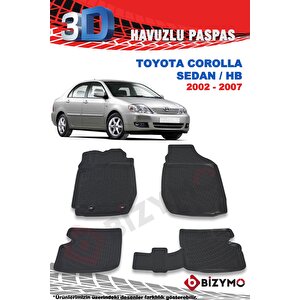 Toyota Corolla Sedan Ve Hb 2002-2007 3d Paspas Takımı Bizymo