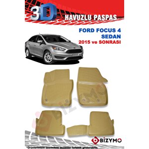 Ford Focus 4 Sedan 2015 Ve Sonrası 3d Bej Paspas Takımı Bizymo