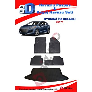 Hyundai İ30 2017+ Kulaklı Havuzlu Paspas Ve Bagaj Seti Bizymo