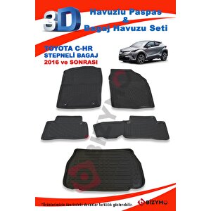 Toyota C-hr Stepneli 2016 Ve Sonrası Paspas Ve Bagaj Havuzu Seti
