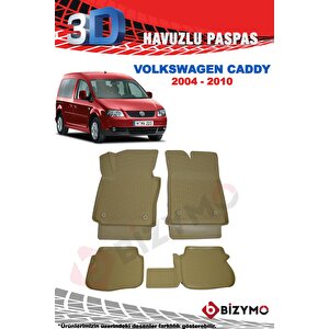 Volkswagen Caddy 2004-2010 Bej 3d Havuzlu Paspas Bizymo