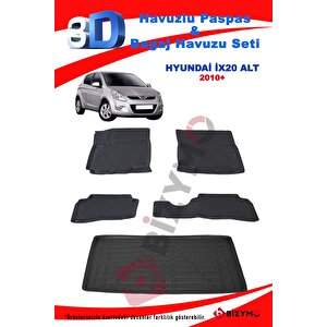 Hyundai İx20 Alt 2010+ Havuzlu Paspas Ve Bagaj Seti Bizymo