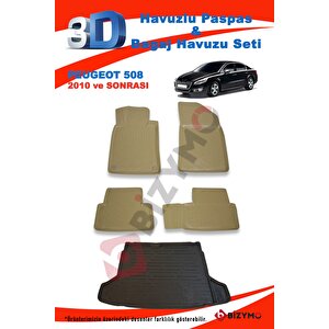 Peugeot 508 2010 Ve Sonrası Bej Paspas Ve Bagaj Havuzu Seti