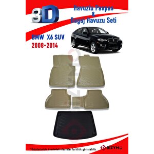 Bmw X6 2008-2014 Bej Havuzlu Paspas Ve Bagaj Seti Bizymo