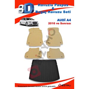 Audi A4 2016 Ve Sonrası Bej Paspas Ve Bagaj Havuzu Seti