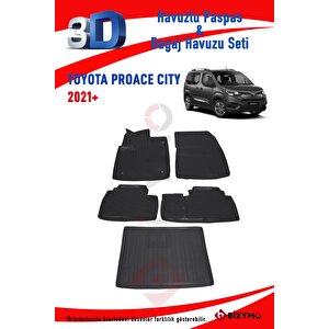 Toyota Proace City 2021+ 3d Paspas Ve Bagaj Havuzu Seti Bizymo