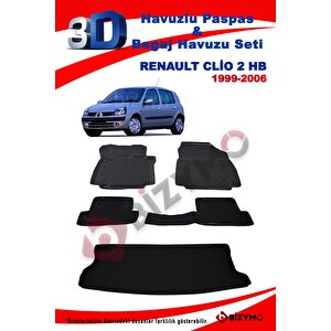 Renault Clio 2 Hb 1999-2006 Havuzlu Paspas Ve Bagaj Seti Bizymo