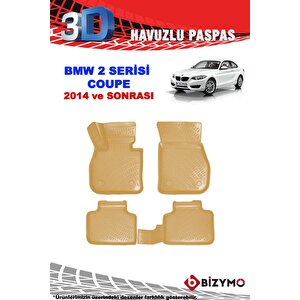 Bmw 2 Serisi Coupe 2014+ Bej 3d Havuzlu Paspas Bizymo