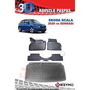 Skoda Scala 2020 Ve Sonrası Paspas Ve Bagaj Havuzu Seti