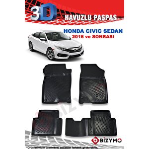 Honda Civic Sedan 2016 Ve Sonrası 3d Paspas Takımı Bizymo